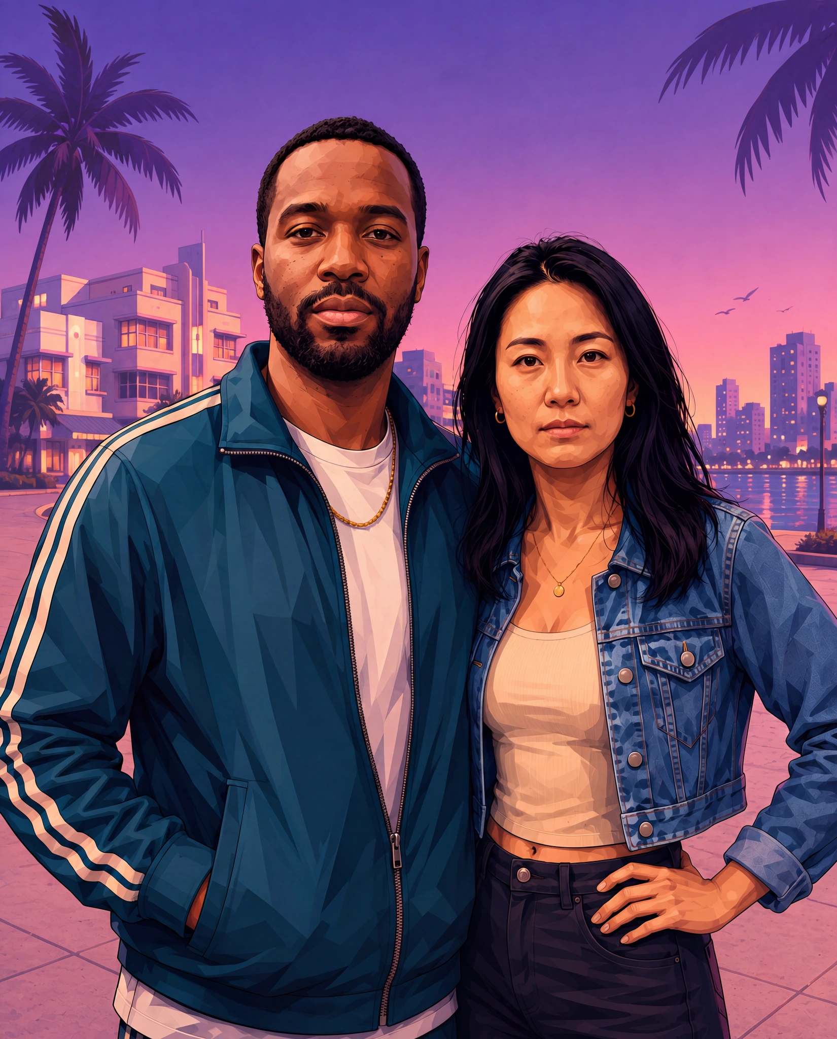 Ride or Die, an illustrated duo character poster